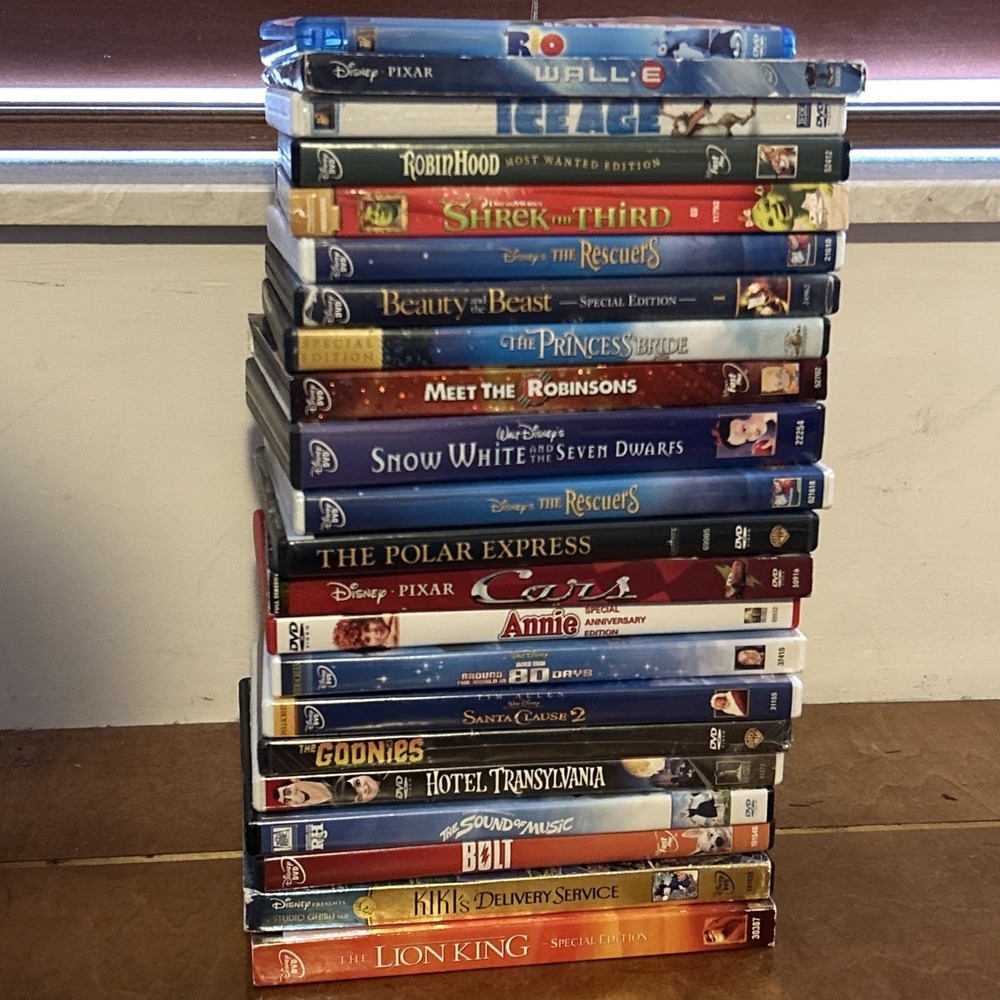 Bundle of 22 DVDs Movie Lot Disney Pixar Dreamworks Family Animated & Live